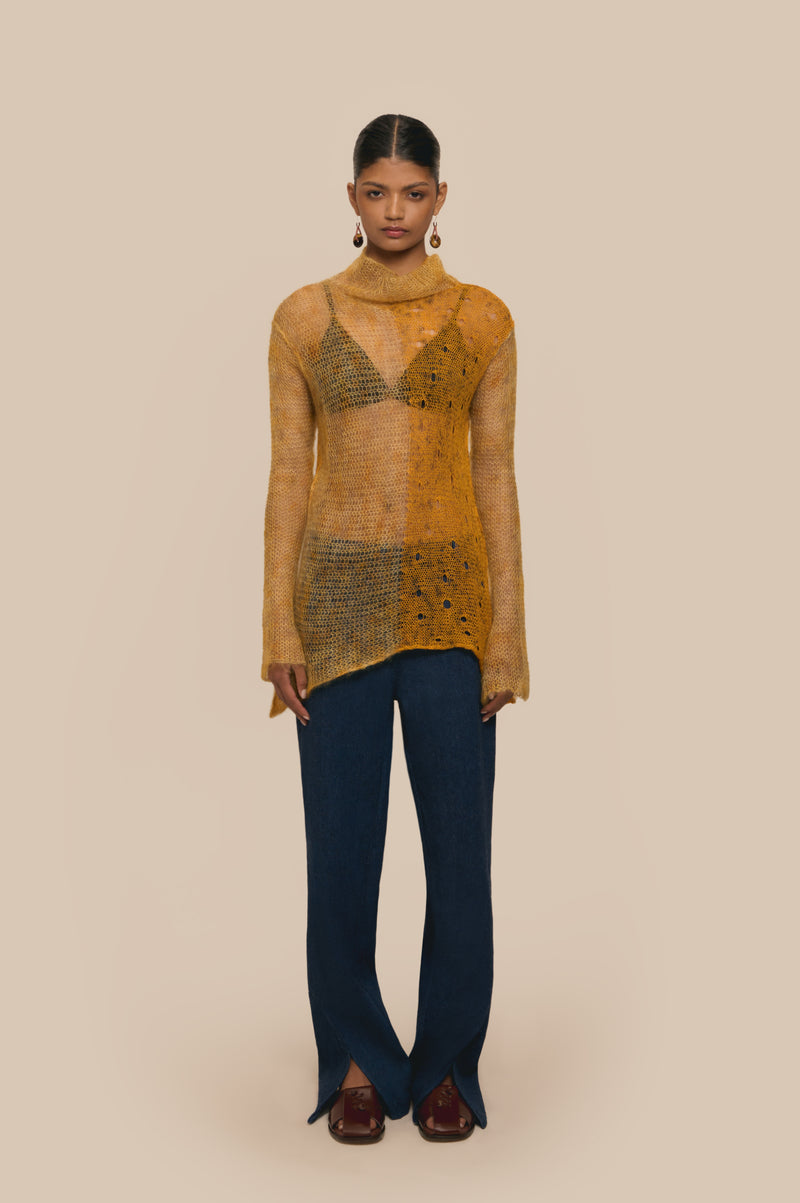 lukhanyo mdingi LACE TOP - MARIGOLD