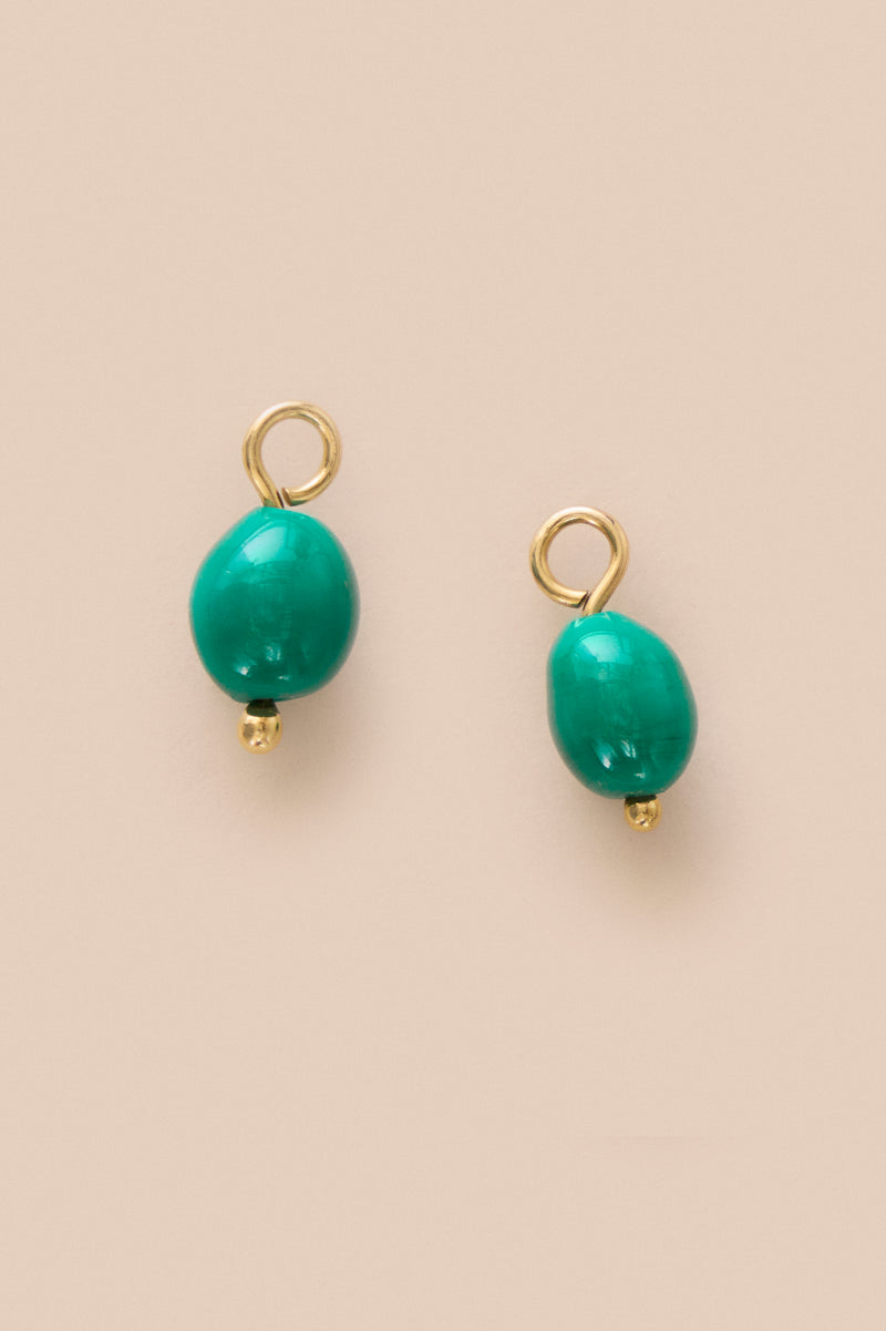 Lukhanyo Mdingi PAIR OF GLASS ARTISINAL BEADS - JADE