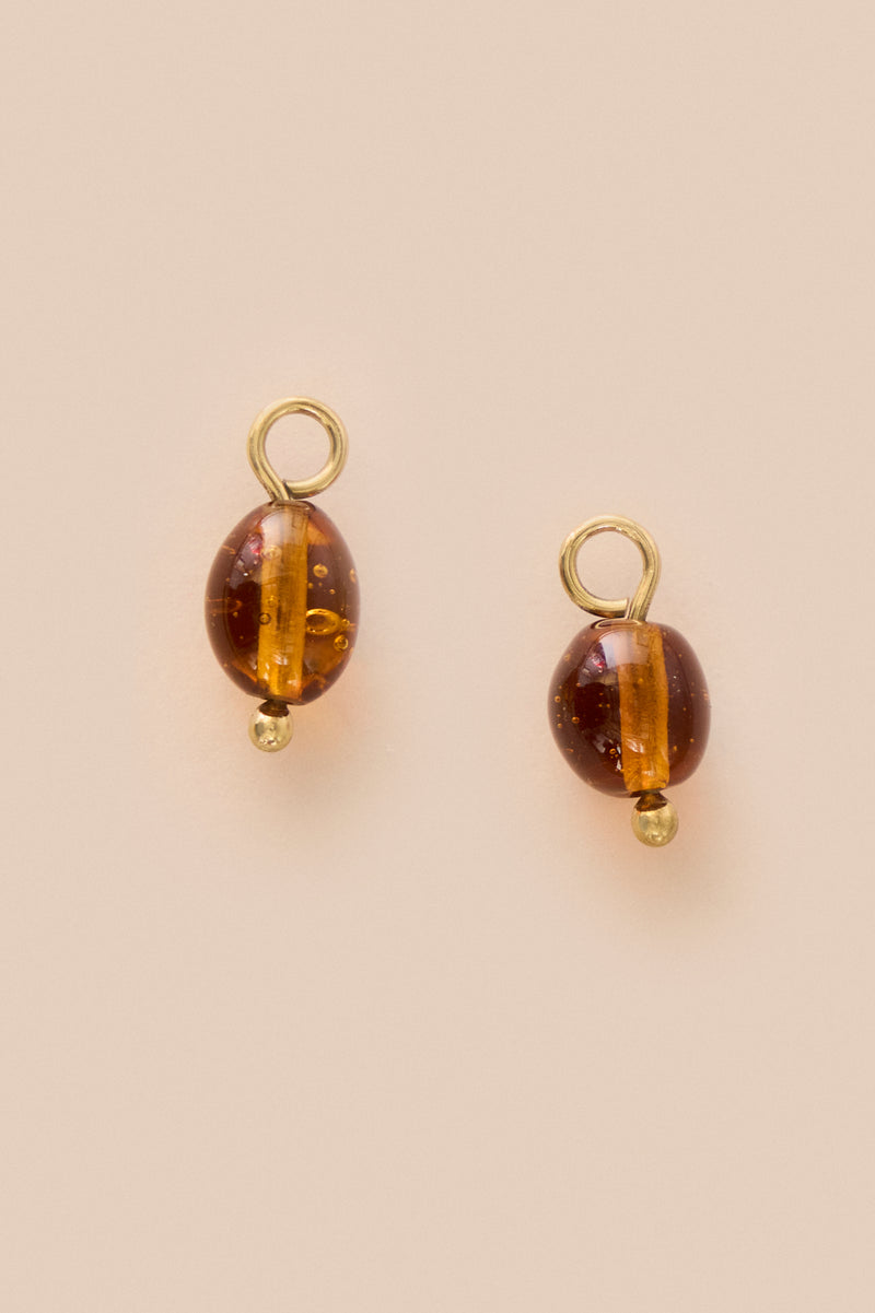 Lukhanyo Mdingi PAIR OF GLASS ARTISANAL BEADS - MARIGOLD