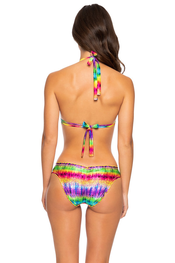 Luli Fama Afterglow Ruched Back Full Bottom Triangle Halter Top – Luli Fama