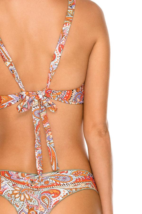 Luli Fama Andaluz Halter Top & Wavey Ruched-Back Brazilian Bottom – Luli Fama