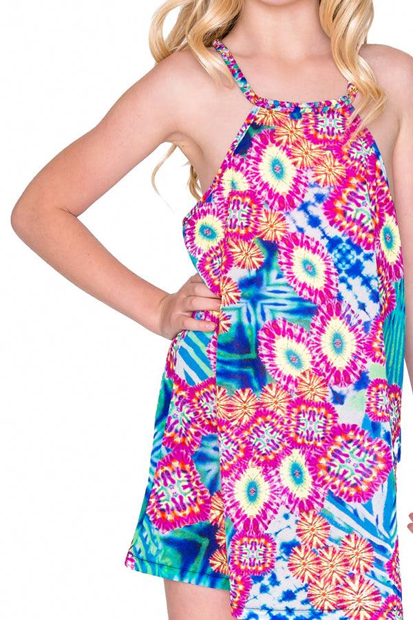 Luli Fama BEAUTIFUL MESS - Braided Short Dress • Multicolor – Luli Fama