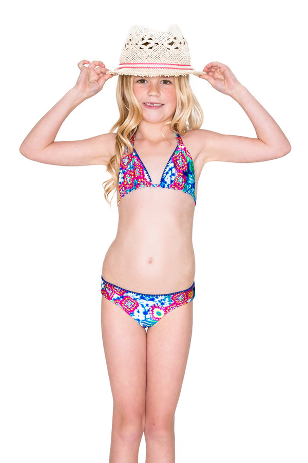luli fama BEAUTIFUL MESS - Triangle Stitched Bikini • Multicolor – Luli Fama