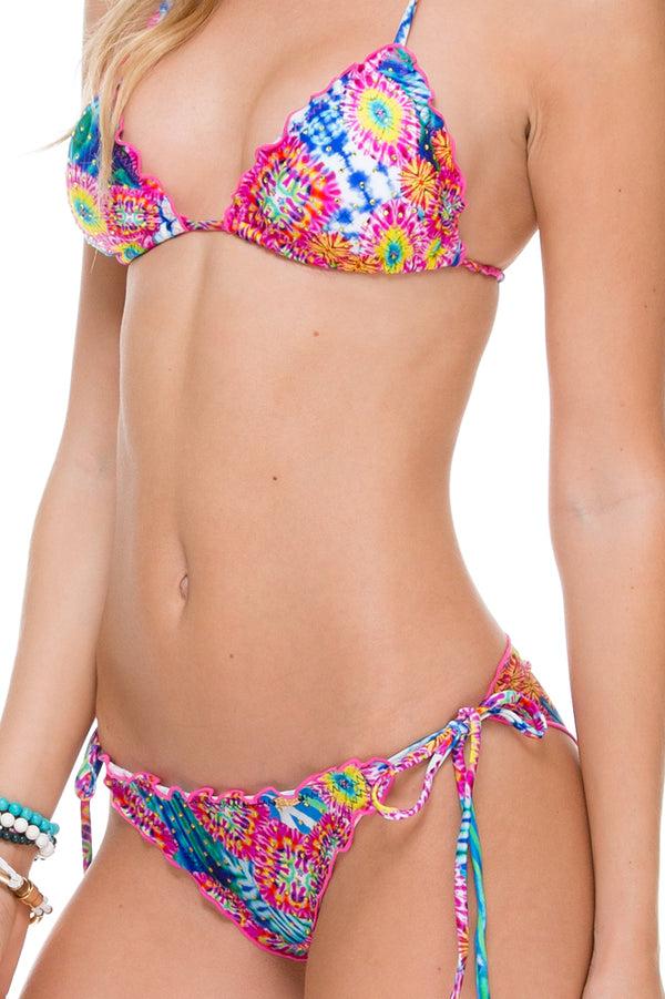 Luli Fama BEAUTIFUL MESS - Wavey Triangle Top & Wavey Ruched Back Brazilian Tie – Luli Fama
