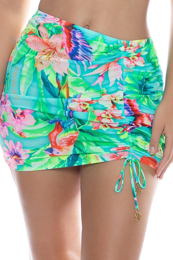 Luli Fama CARIBBEAN FANTASY - Wavy Drawstring Keyhole Bralette Top & Scrunched U – Luli Fama