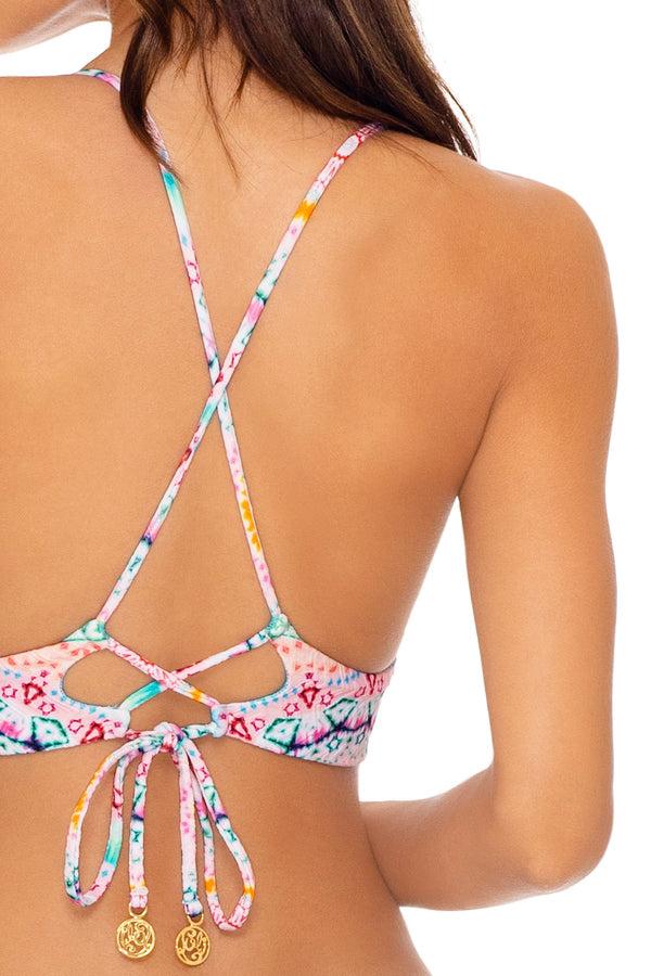 Luli Fama CARIBBEAN KISSES - Cross Back Bustier Top & Seamless Wavey Ruched Back – Luli Fama