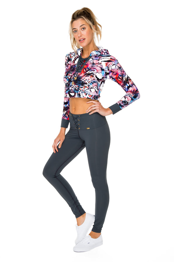 Luli Fama CIENFUEGOS - Grommet Cropped Hoodie Jacket & Grommet Center Legging • – Luli Fama