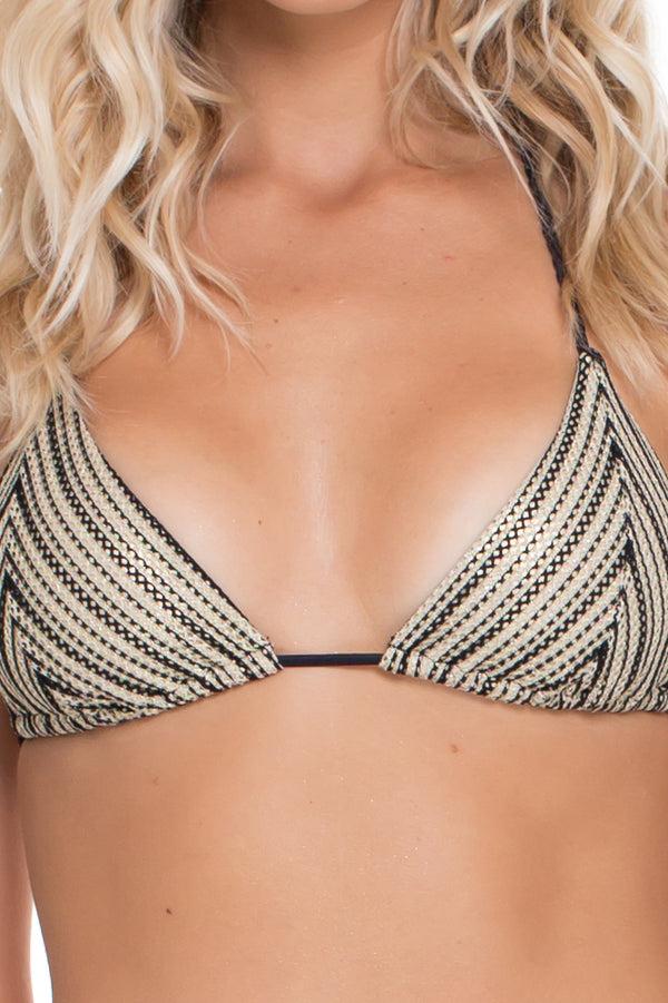 Luli Fama DESERT BABE - Triangle Top & Seamless Brazilian Ruched Back Tie Side • – Luli Fama