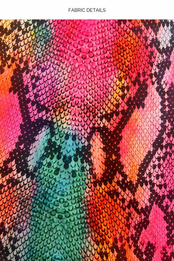 Luli Fama ELECTRIC SKIN - Cabana V Neck Dress • Multicolor – Luli Fama