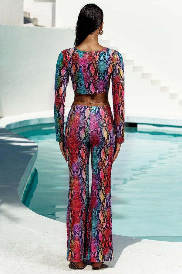 Luli Fama ELECTRIC SKIN - Ring Long Sleeve Top & Flare Pants • Multicolor – Luli Fama