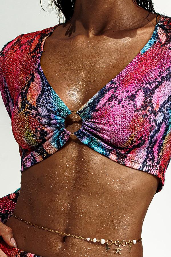 Luli Fama ELECTRIC SKIN - Ring Long Sleeve Top & Flare Pants • Multicolor – Luli Fama