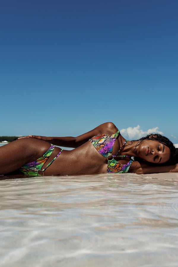 luli fama ELECTRIC SKIN - Ring Tank Top & Ring String Moderate Bottom • Multi Ne – Luli Fama