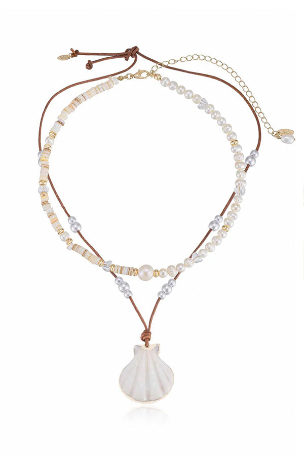 luli fama ETTIKA - Beach Days Shell Pendant Necklace Set • Gold – Luli Fama