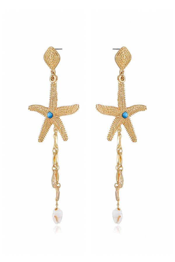 Luli Fama ETTIKA - Starfish Seeker Drop Earrings • Gold – Luli Fama