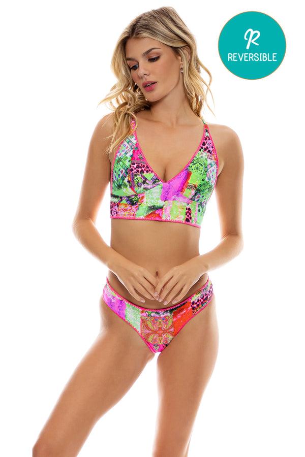 luli fama FIERCE SOUL - Cross Back Bustier Top & Seamless Wavy Ruched Back Botto – Luli Fama