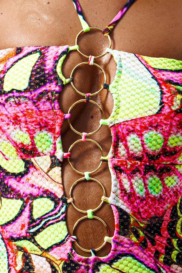 Luli Fama FLUTTER - Halter Ring One Piece • Multicolor – Luli Fama