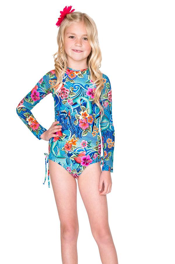 luli fama INKED BABE - Ink Mesh Rush Guard One Piece • Multicolor – Luli Fama