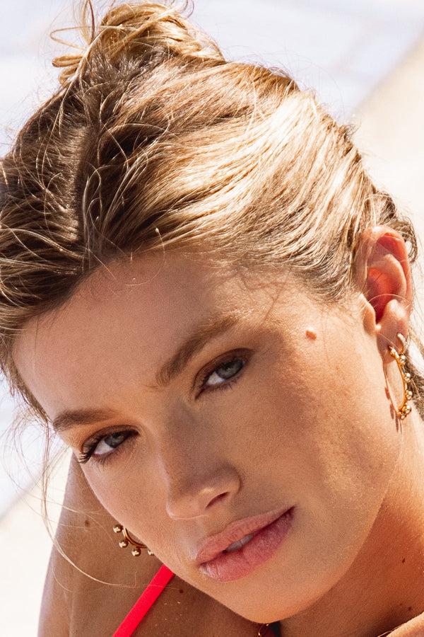 Luli Fama JEWELRY - Erin Studded Hoops - Small • Gold – Luli Fama