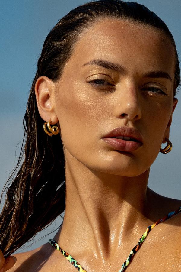 Luli Fama JEWELRY - Gisela Double Hoop • Gold – Luli Fama