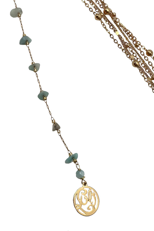 Luli Fama JEWELRY - Gold And Aqua Necklace • Gold – Luli Fama