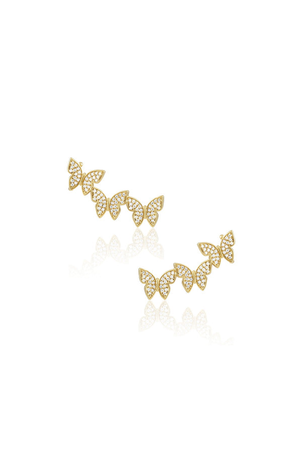 luli fama JEWELRY - Pave Butterfly Ear Crawler • Gold – Luli Fama