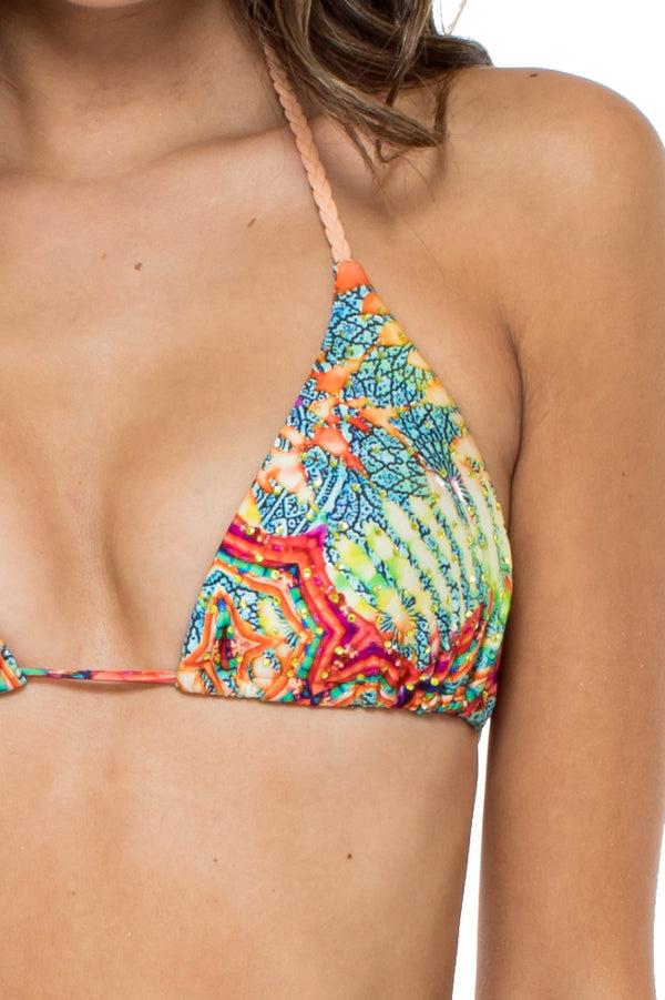 Luli Fama LA BELLA DE CUBA - Triangle Top & Wavey Ruched Back Brazilian Tie Side – Luli Fama