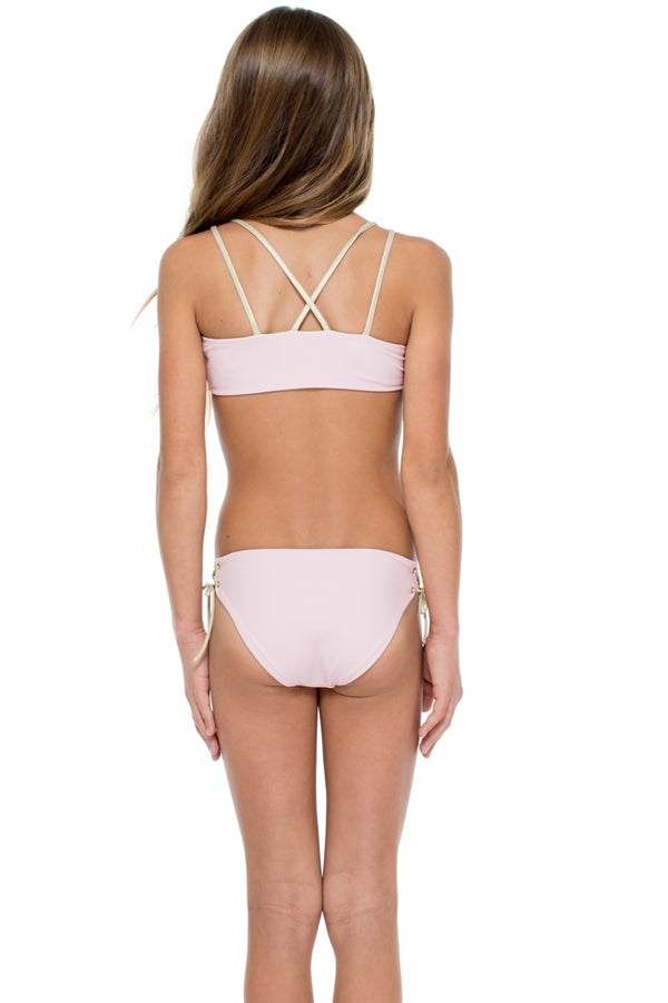 Luli Fama LA CORREDERA - Eyelets Lace Up Triangle Bikini • Niña – Luli Fama