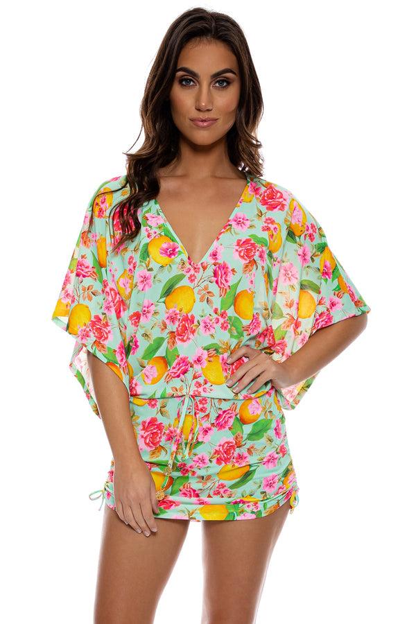 luli fama LIMONCELLO - Cabana V Neck Dress • Multicolor – Luli Fama