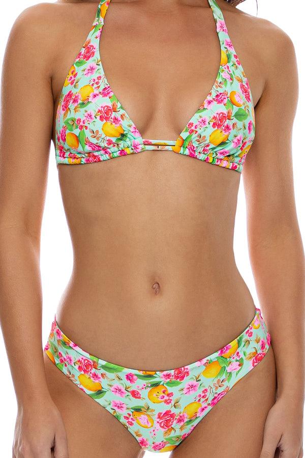 Luli Fama LIMONCELLO - Triangle Halter Top & Seamless Full Ruched Back Bottom • – Luli Fama