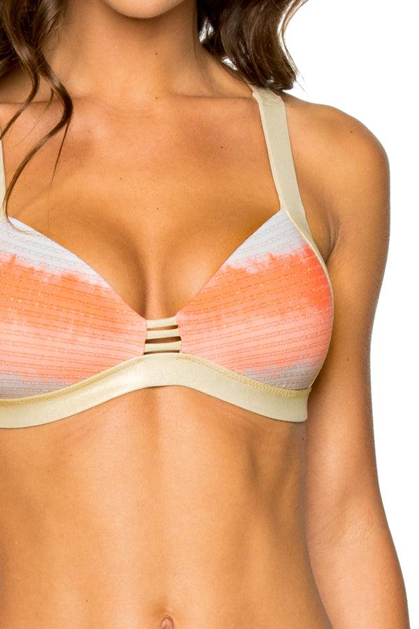 Luli Fama LOS FLAMENCOS - Molded Push Up Bandeau Halter Top & Seamless Full Ruch – Luli Fama