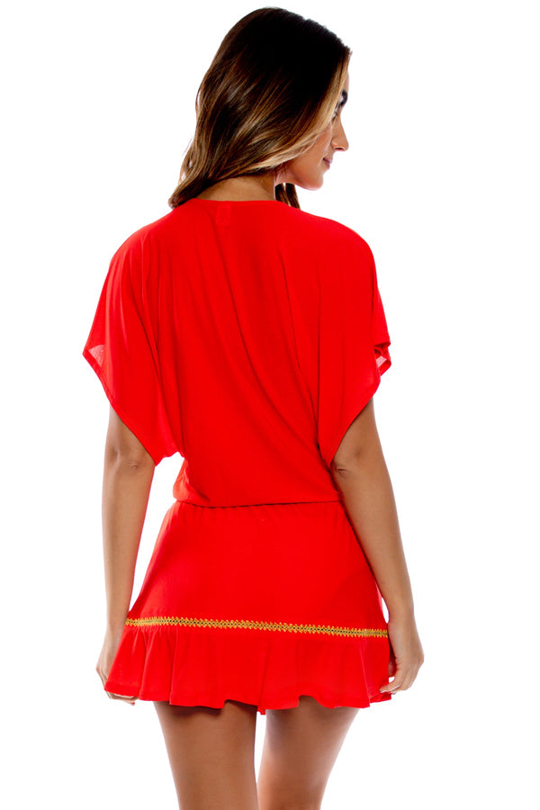 Luli Fama LULI CHIC - Playera Ruffle Dress • Red – Luli Fama