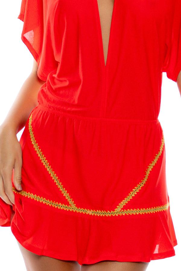 Luli Fama LULI CHIC - Playera Ruffle Dress • Red – Luli Fama