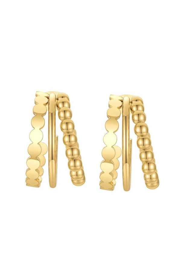 luli fama JEWELRY - Sienna Tri Hoop • Gold – Luli Fama