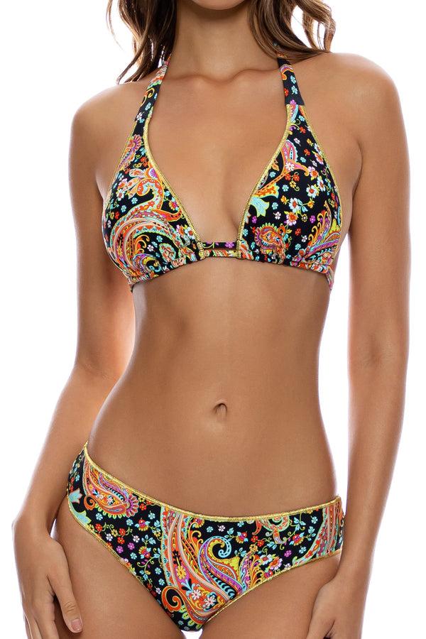 Luli Fama LULI GYPSY - Triangle Halter Top & Seamless Full Ruched Back Bottom • – Luli Fama