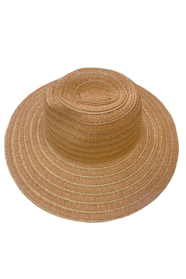 Luli Fama LULI HAT - Metallic Bell Brim Fedora • Natural|gold – Luli Fama