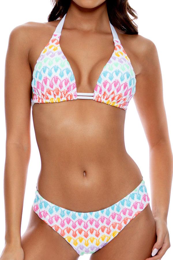 Luli Fama LULI POP - Triangle Halter Top & Seamless Full Ruched Back Bottom • Mu – Luli Fama