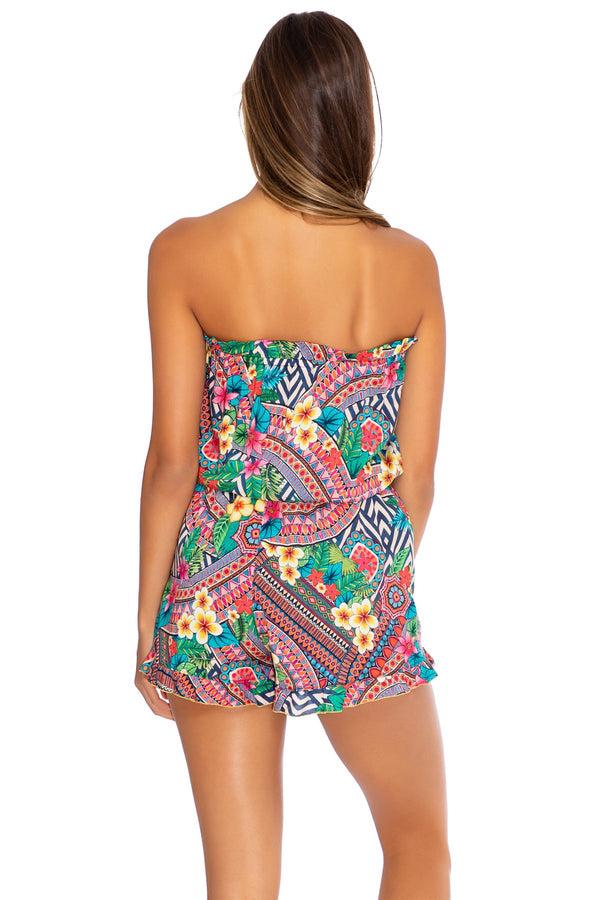 Luli Fama Luli Tribe - Strapless Ruffle Romper With Elastic Waist – Luli Fama