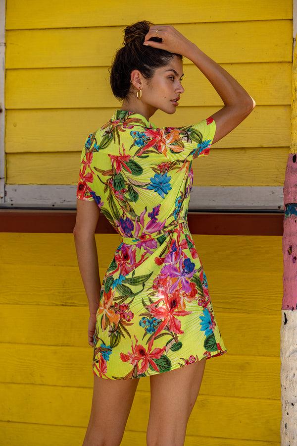 Luli Fama LULI TROPICS - Shirt Dress • Multicolor – Luli Fama