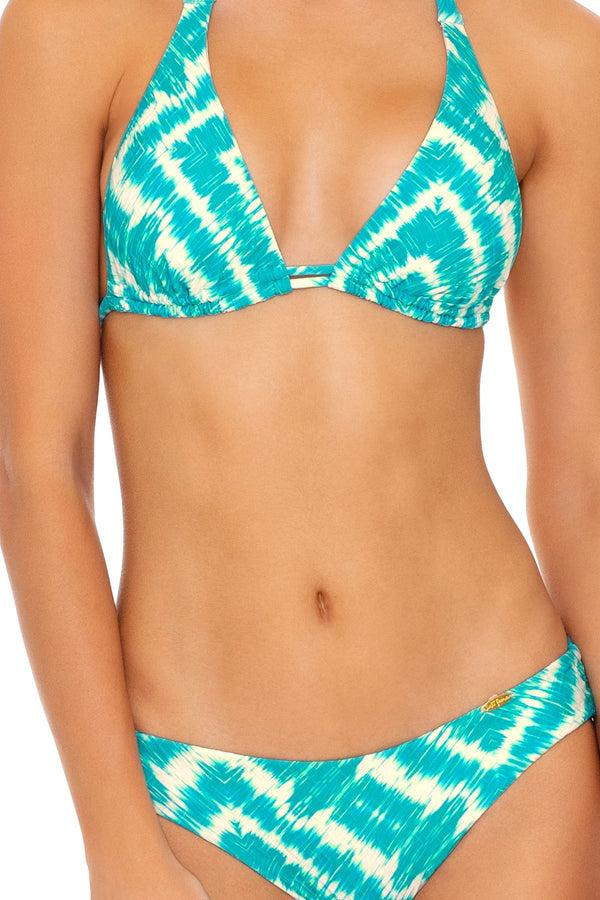 Luli Fama MERMAID WISHES - Triangle Halter Top & Seamless Full Ruched Back Botto – Luli Fama