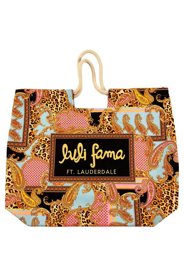 luli fama MIAMI DAYDREAM - Canvas Bag Ft Lauderdale • Multicolor – Luli Fama