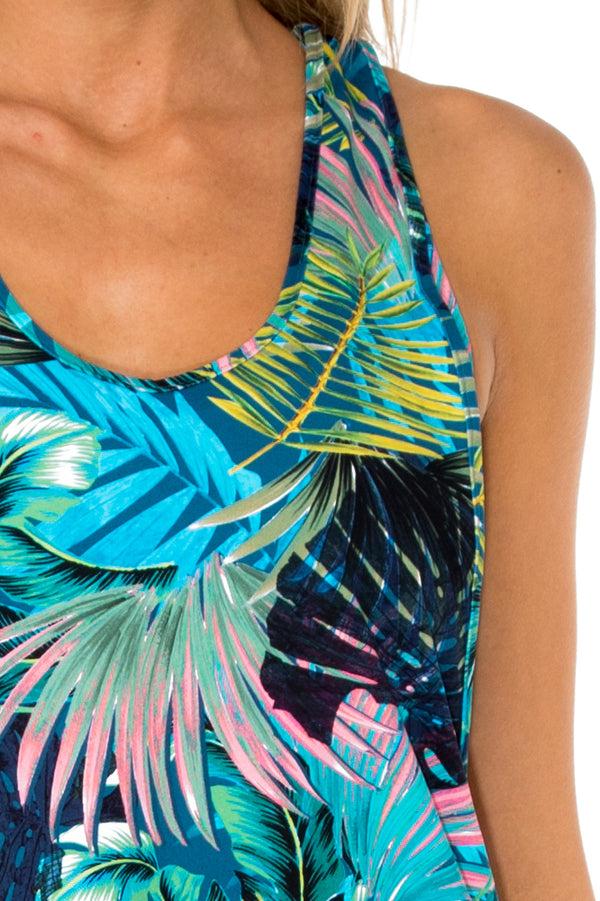 Luli Fama MOJITO - Inner Top Racer Back Overlay Tank Top & Pintucked Side Capri – Luli Fama