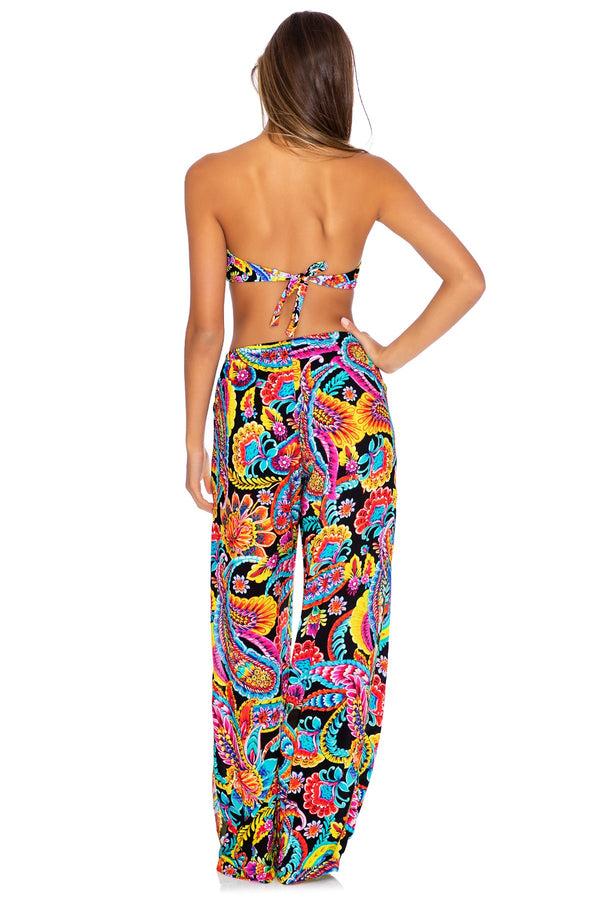 Luli Fama Moon Nights Bandeau Bikini Top & Wide Leg Beach Pants – Luli Fama