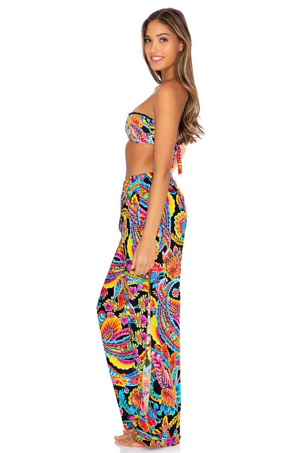 Luli Fama Moon Nights Bandeau Bikini Top & Wide Leg Beach Pants – Luli Fama