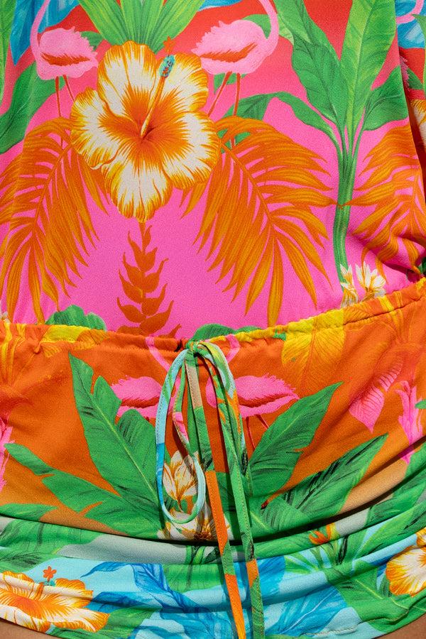 Luli Fama PALM BREEZE Cabana V-Neck Dress - Multicolored – Luli Fama