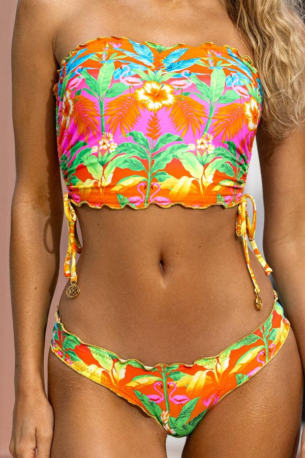 Luli Fama PALM BREEZE Wavy Luxe Drawstring Top & Ruched Bottom – Luli Fama