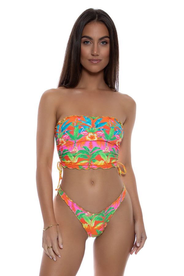 luli fama PALM BREEZE - Wavy Luxe Stitch Drawstring Tube Top & Wavy Luxe Stitch – Luli Fama