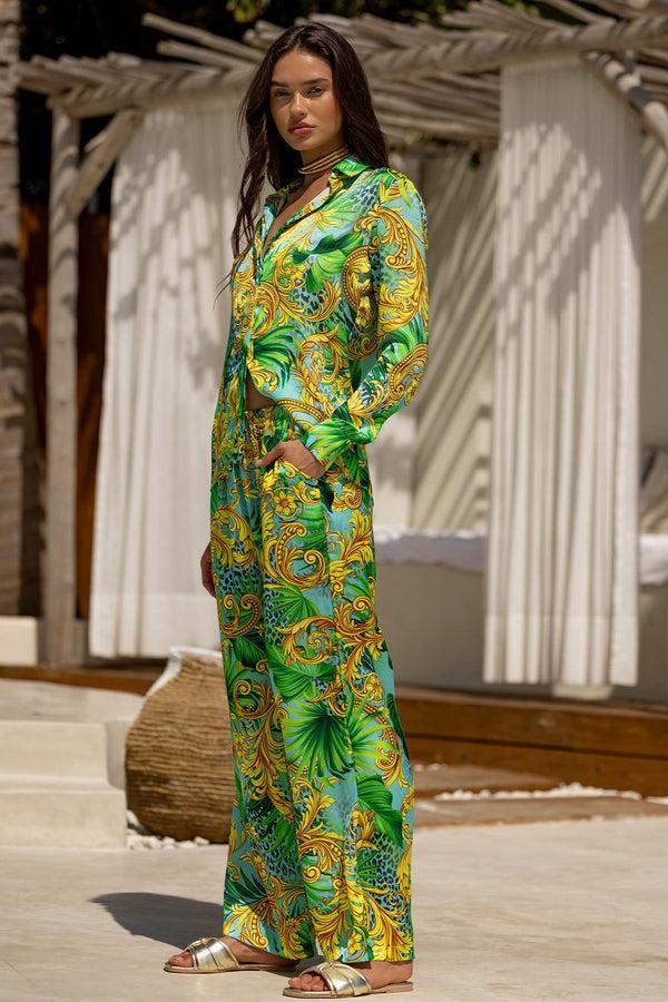 Luli Fama PALM ISLAND Blouse & Pant - Multicolor – Luli Fama