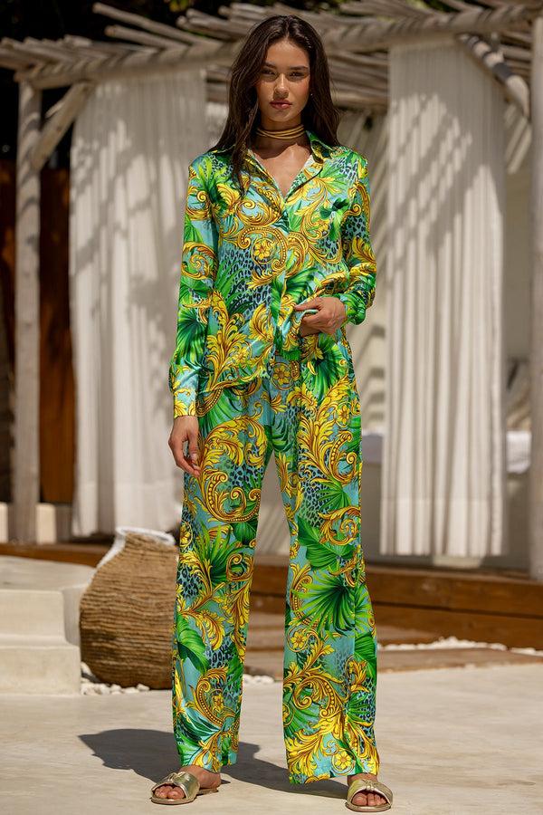 luli fama PALM ISLAND Blouse & Pant - Multicolor – Luli Fama