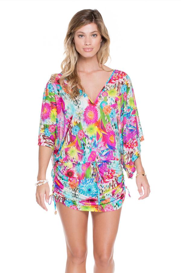 luli fama PARAISO - Cabana V Neck Dress • Multicolor – Luli Fama