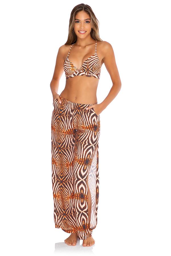 luli fama Safari Dreams Underwire Top Split Side Wide Leg Pant – Luli Fama